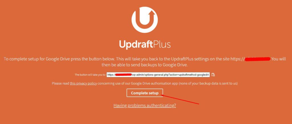 updraft plus setup